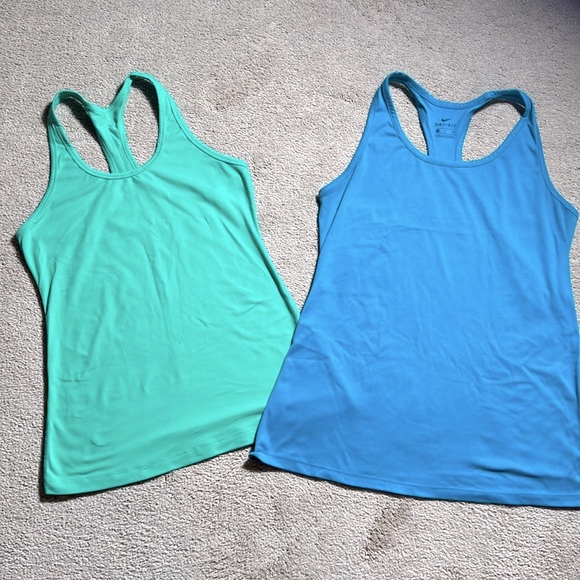 Lot of 2 Nike Women's  Dri-Fit Razorback Tank Tops-size Medium, EUC - Picture 1 of 14
